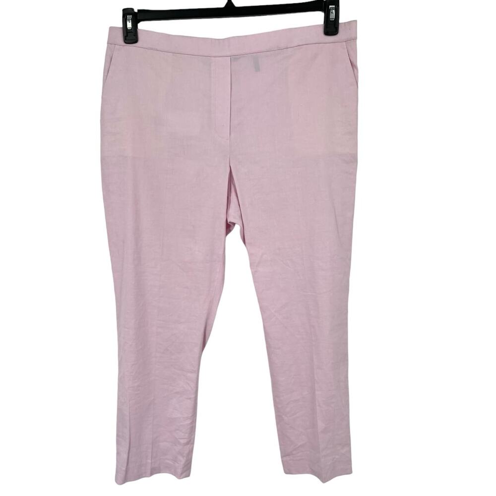 Theory Pants Treeca Pull-On Good Linen Cropped Pi… - image 2